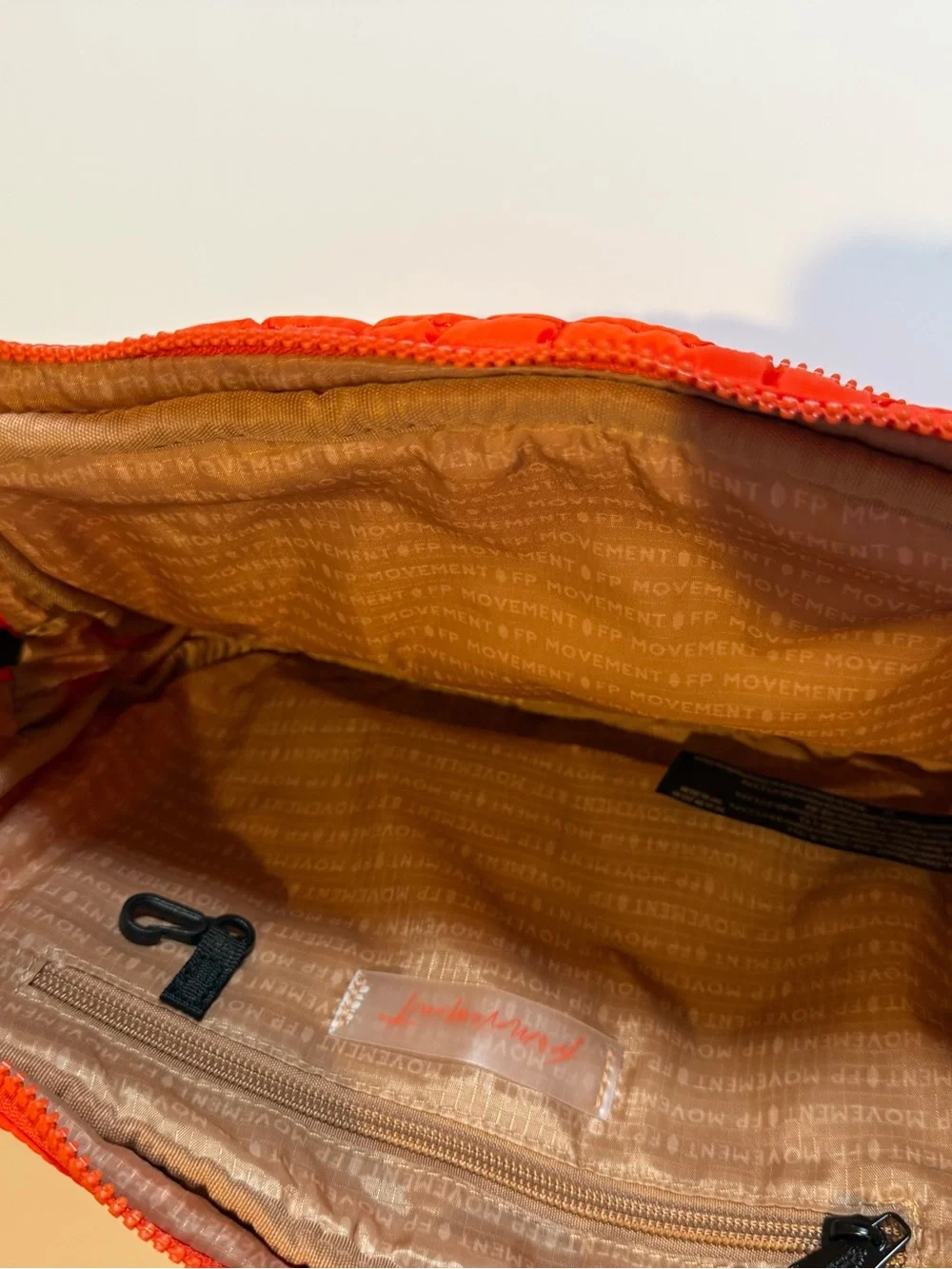 NWT FP Movement Quilted Muff Sling Bag Flame Red Sherpa Hand Warmer